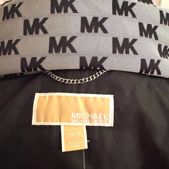 MICHAEL KORS Women Gray LogoJacquard Hooded Puffer Jacket XS NWT $395 - Picture 9 of 13